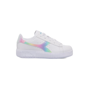 Sneakers bianche da bambina con logo arcobaleno Diadora Game Step Bloom PS, Brand, SKU s342000192, Immagine 0